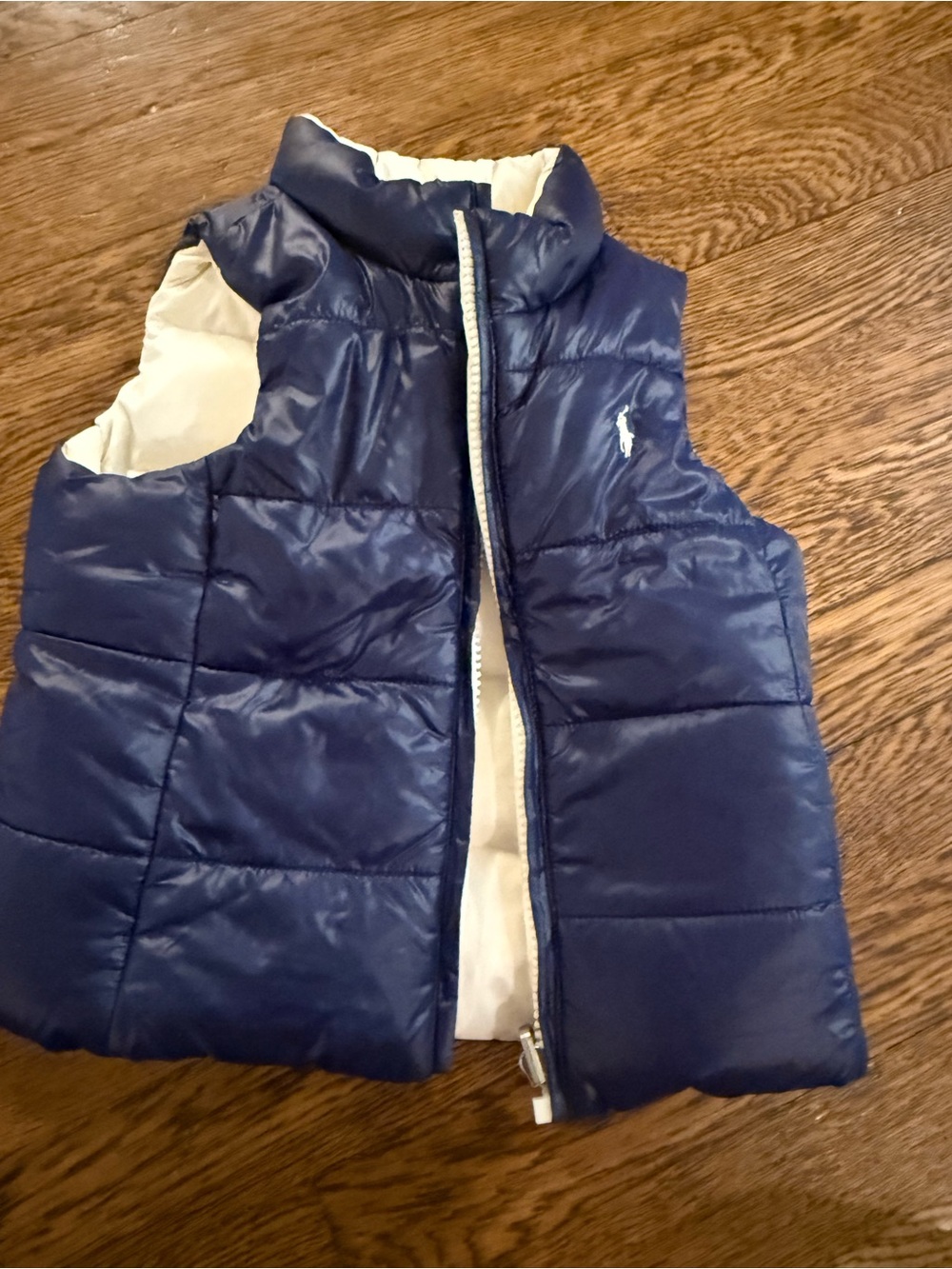 Ralph Lauren Cream Quilted Jacket with Yellow Accent Nails